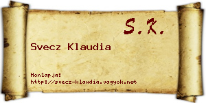 Svecz Klaudia névjegykártya