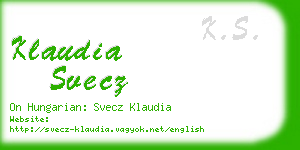 klaudia svecz business card